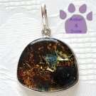 Dichroic Glass Sterling Silver Pendant gold, yellow, blue
