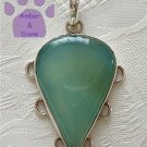 Chalcedony Sterling Silver Pendant teardrop light blue