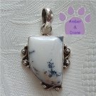 Dandretic Agate Sterling Silver Quarter-Oval Pendant