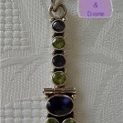 Gemstone Sterling Silver Pendant Iolite and Peridot