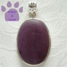 Jasper Oval Sterling Silver Pendant deep lavender