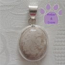 Jasper Sterling Silver Pendant Milky Cream Oval