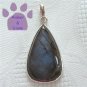 Laboradorite Sterling Silver Pendant Teardrop in a simple silver frame
