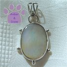 Mother of Pearl Oval Sterling Silver Pendant in a simple frame
