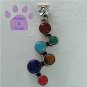 Multiple Gemstones Sterling Silver Pendant Carnelian to Coral zig zag set