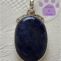 Sodalite Sterling Silver Pendant oval midnight blue mottled