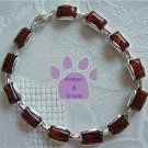 Baltic Amber Sterling Silver Bracelet Cognac rectangular links