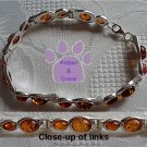 Baltic Amber Sterling Silver Bracelet Honey double oval links TR1300