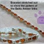 Baltic Amber Sterling Silver Bracelet Honey double oval links TR1299