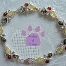 Baltic Amber Sterling Silver Bracelet Honey Green Lemon links