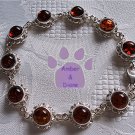 Baltic Amber Sterling Silver Bracelet Honey round flower links