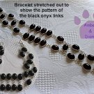 Black Onyx Ovals Sterling Silver Bracelet delicate design