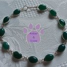 Green Onyx Sterling Silver Bracelet oval links 7.5 inches TR1313