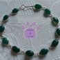 Green Onyx Sterling Silver Bracelet oval links 7.5 inches TR1313