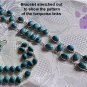 Turquoise Sterling Silver Bracelet oval links intricate design TR1317