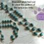 Turquoise Sterling Silver Bracelet oval links intricate design TR1316