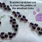 Violet Amethyst Ovals Sterling Silver Bracelet delicate design