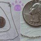 Sterling Silver Diamond Cut 1mm Bead Chain Necklace 18 inches