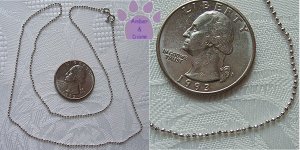 Sterling Silver Diamond Cut 1mm Bead Chain Necklace 18 inches