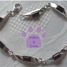 Amber Sterling Silver Bracelet Cognac rectangular silver links