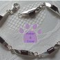 Amber Sterling Silver Bracelet Cognac rectangular silver links
