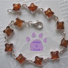 Baltic Amber Sterling Silver Bracelet Honey squares