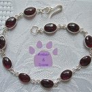 Bordeaux Tourmaline Sterling Silver Bracelet red oval links
