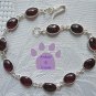Bordeaux Tourmaline Sterling Silver Bracelet red oval links
