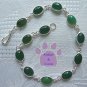 Green Onyx Sterling Silver Bracelet oval links 7.5 inches TR1402