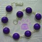 Lapis Sterling Silver Bracelet navy blue round links  7.5 inches