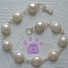 White River Pearl Sterling Silver Bracelet round links 7.5"