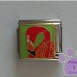 Flamingo Italian Charm deep pink flamingo on green