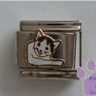 Black and White Cat Italian Charm