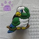 Green and white parrot shoe or clog charm for Crocs