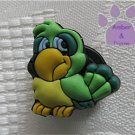 Green and yellow parrot shoe or clog charm for Crocs 9021