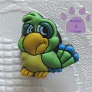 Green and yellow parrot shoe or clog charm for Crocs 9046