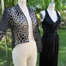 Vtg 80's Black Silk Velvet Wiggle Dress  & Jacket sz-S