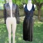 Vtg 80's Black Silk Velvet Wiggle Dress & Jacket sz-S