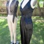 Vtg 80's Black Silk Velvet Wiggle Dress & Jacket sz-S
