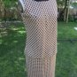 Vtg 60's Mod 2-pc Woven Rayon sleeveless Dress sz 8-10
