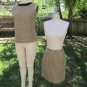 Vtg 60's Mod 2-pc Woven Rayon sleeveless Dress sz 8-10