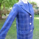 Vtg 50s blue plaid 3-pc rayon-cotton Suit  sz 6-8 Calif