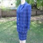 Vtg 50s blue plaid 3-pc rayon-cotton Suit  sz 6-8 Calif