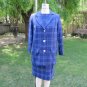 Vtg 50s blue plaid 3-pc rayon-cotton Suit  sz 6-8 Calif