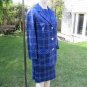 Vtg 50s blue plaid 3-pc rayon-cotton Suit  sz 6-8 Calif