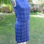 Vtg 50s blue plaid 3-pc rayon-cotton Suit  sz 6-8 Calif