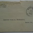 1919 envelope, Senator John A. MacDonald, Santa Fe NM