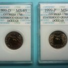 Set of 1999 Georgia P & D State Quarters, Certified