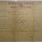 Western Union Night Letter, January 18, 1915