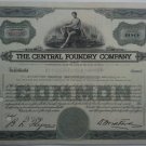 1949 Central Foundry Co stock certificate - 100 shares